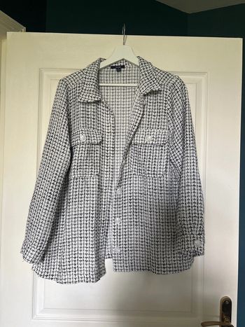 Veste femme blanc et noir à paillette