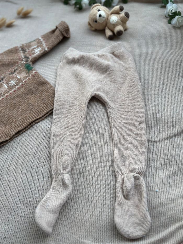 Ensemble neutre 9mois (beige mom) compsoe d’un pull kiabi et pantalon a pied vert baudet - photo numéro 2