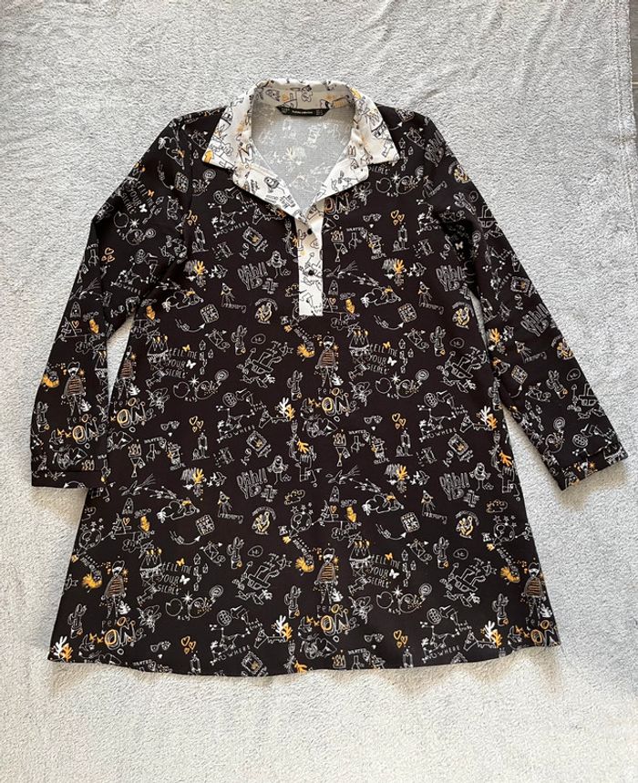 Robe à col et manches longues, taille S