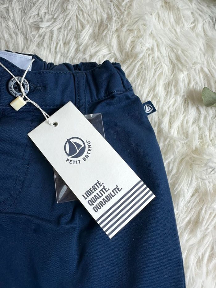 Pantalon petit bateau bleu marine taille 6 mois - photo numéro 4