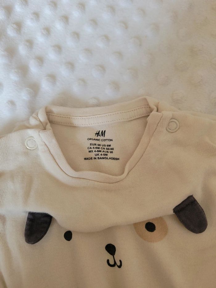 Body beige mixte 4-6 mois – H&M – Petit chien trop mignon - photo numéro 2