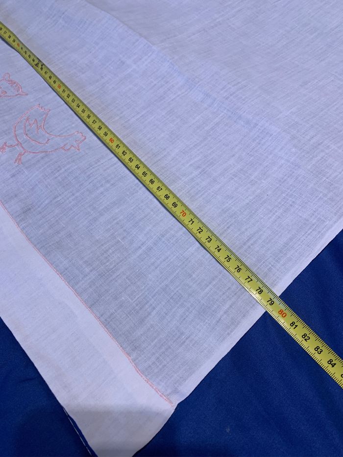 Drap animaux roses ancien vintage / enfant bébé / rose 104x79cm - photo numéro 4