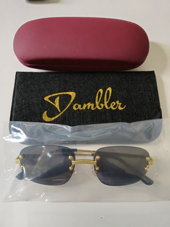 👉 Lunettes soleil Dambler dorées luxe Y2K rimless tendance unisexe