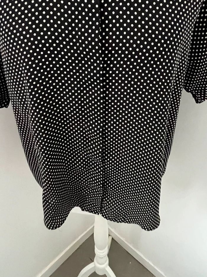 Chemisier noir à pois Zara XS - photo numéro 2