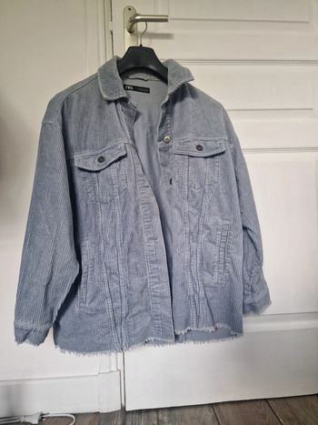 Surchemise cotelé bleu clair zara