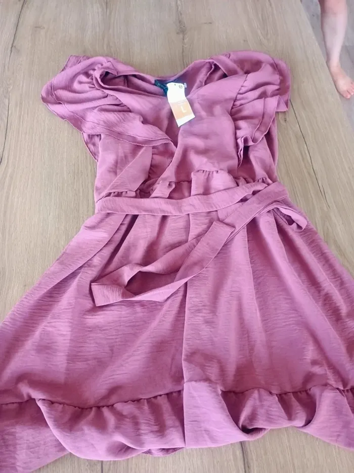 robe longue satin L - photo numéro 3
