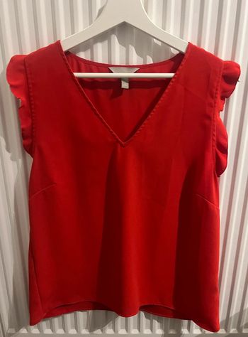 Débardeur à volants rouge