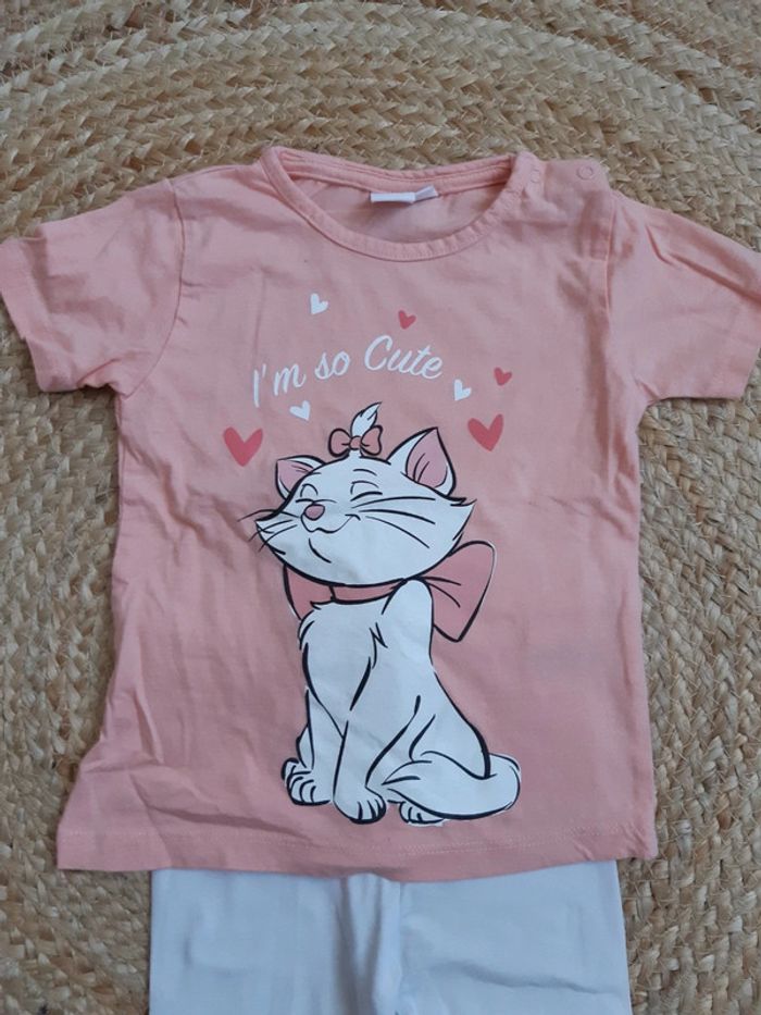 Tenue tee shirt Marie et legging blanc 2 ans - photo numéro 2