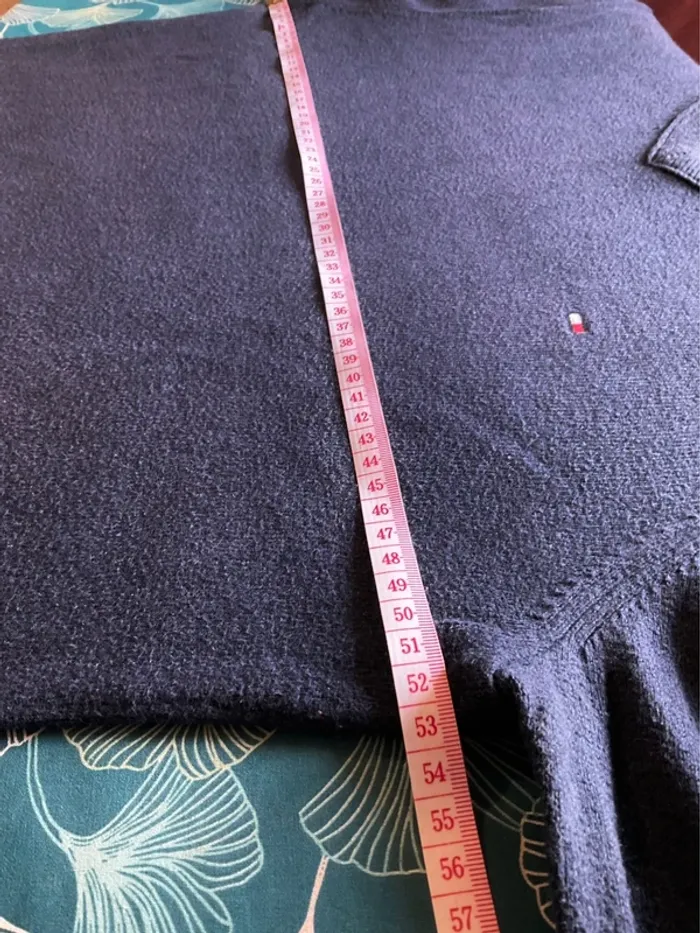 Pull col en V bleu marine pour homme Tommy Hilfiger taille M 471 - photo numéro 5
