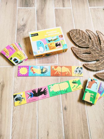 🦩Jeu Domino des animaux puzzle 2 en 1 marque Nathan