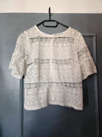 Top blanc dentelle taille 42