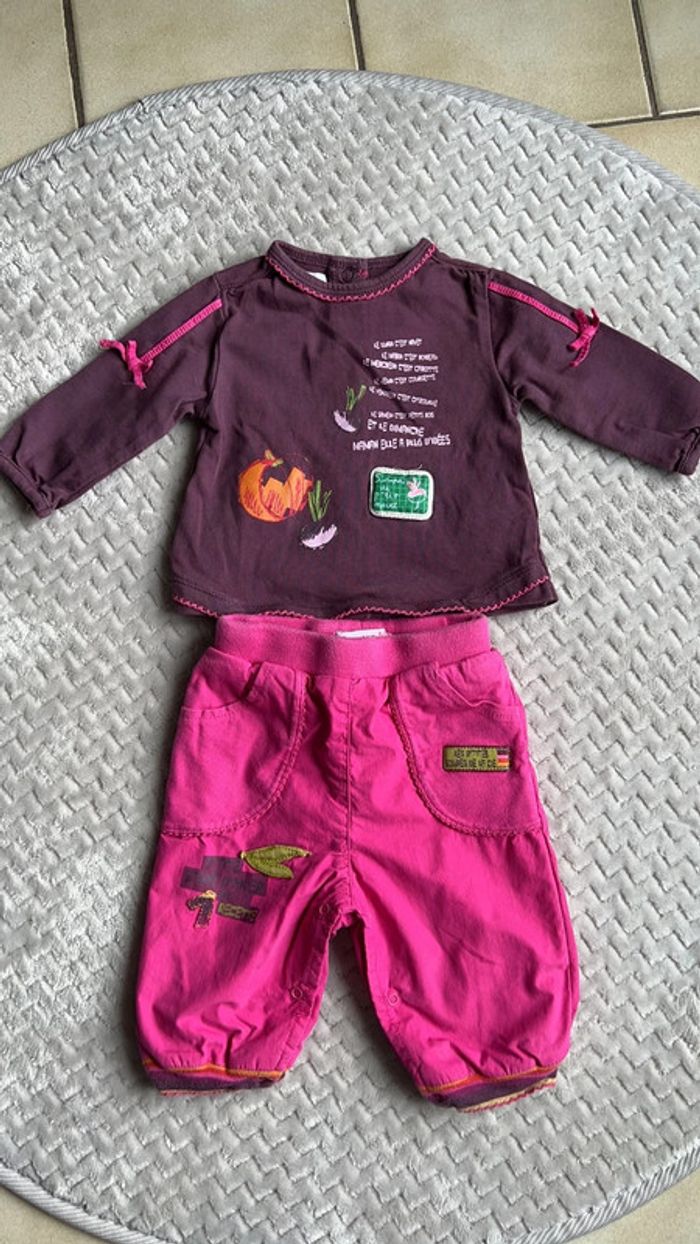 Ensemble pantalon tee shirt manches longues