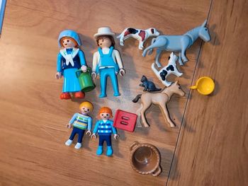Playmobil vintage fermier et fermière avec animaux