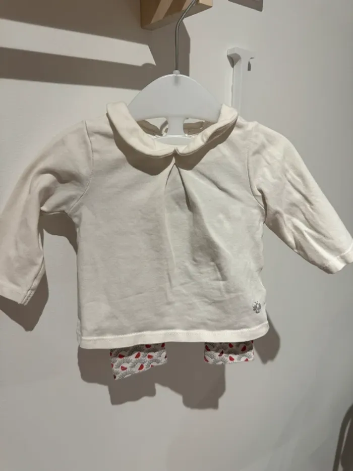 Ensemble bebe fille haut avec col et legging
