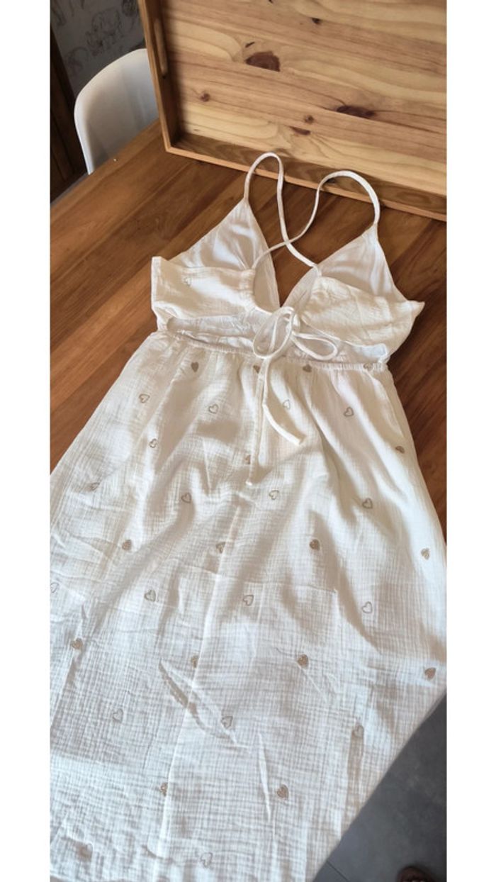 Robe mi-longue gaz de coton brodé été xxl - photo numéro 5