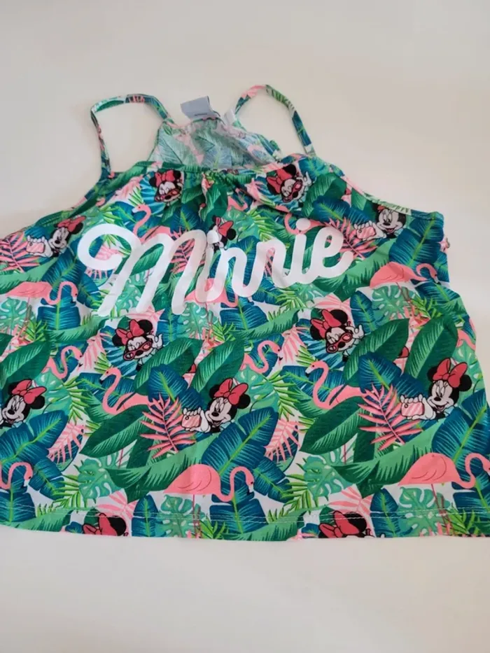 Crop top minnie vert rose Disney 10 ans tbe