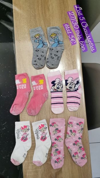 Lot 5 Chaussettes Disney 27/30