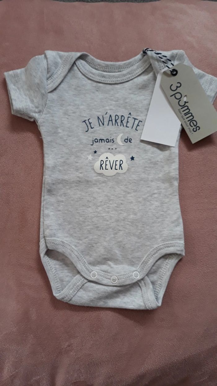 Body manches courtes avec inscription