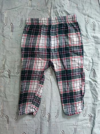 Pantalon pyjama velours écossais T.24 mois