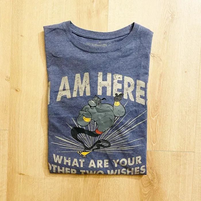 Disneyland Paris Aladdin Génie T-Shirt Bleu Homme Exclusif Boutique Store (Taille M)