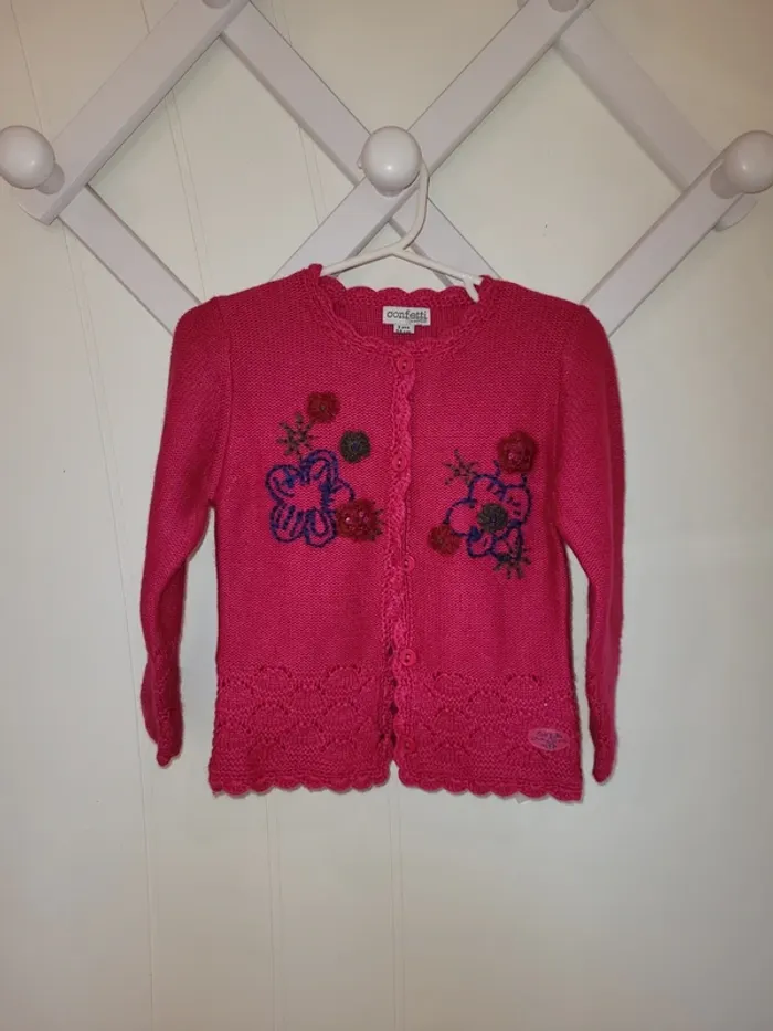 Joli gilet rose Confetti 3ans - photo numéro 2