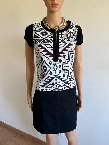 Robe noire et blanche neuve à manches courtes Miss Captain taille 36 (valeur 79€)