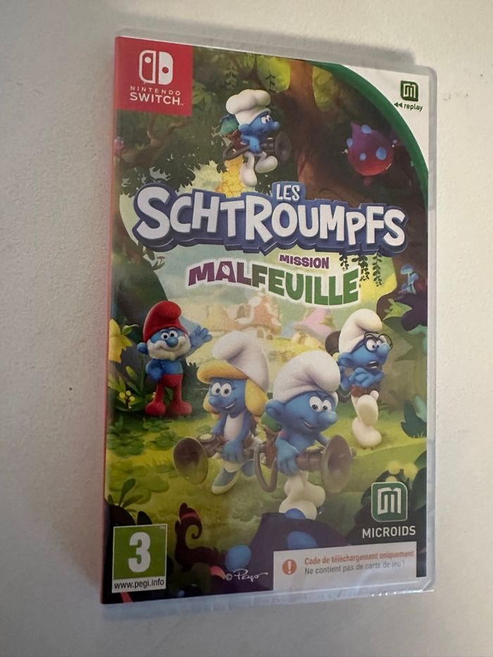 Jeu switch les schtroumpfs mission malfeuille neuf avec étiquette sous blister