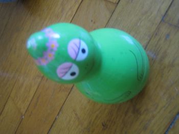 Figurine Barbapapa verte en bois