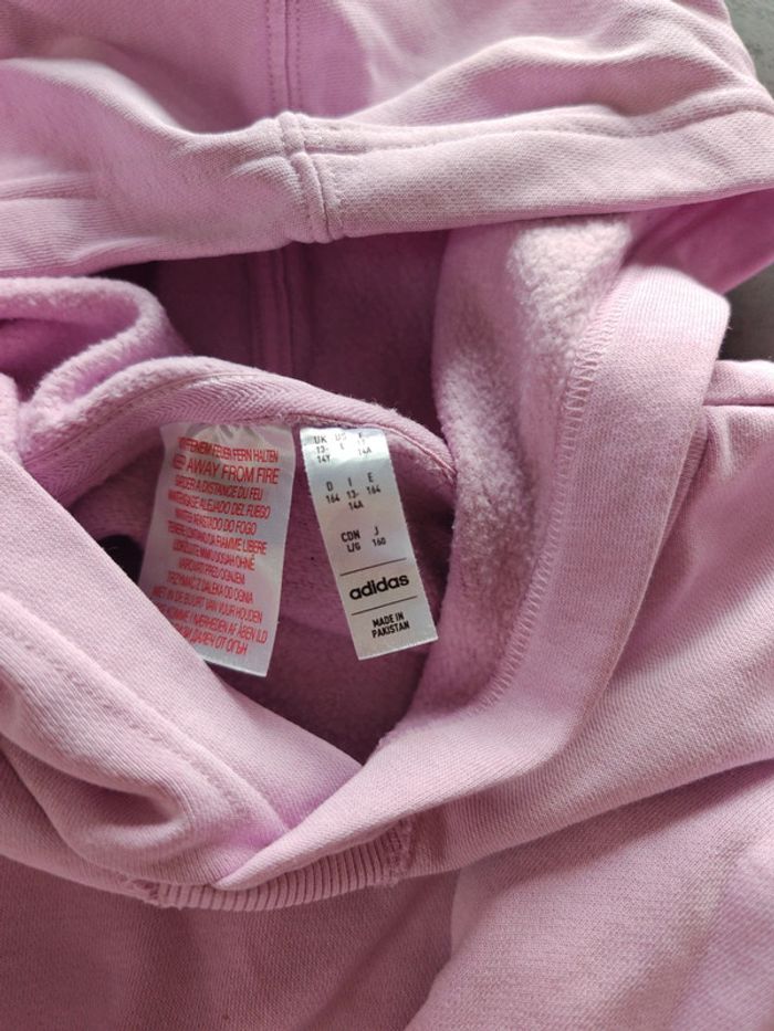 Sweat a capuche Adidas rose 13 14 ans - photo numéro 4