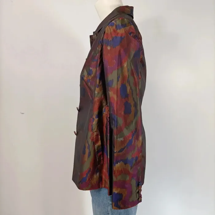 Veste vintage satinée imprimée abstrait - Taille 38/40 - A115 - photo numéro 3