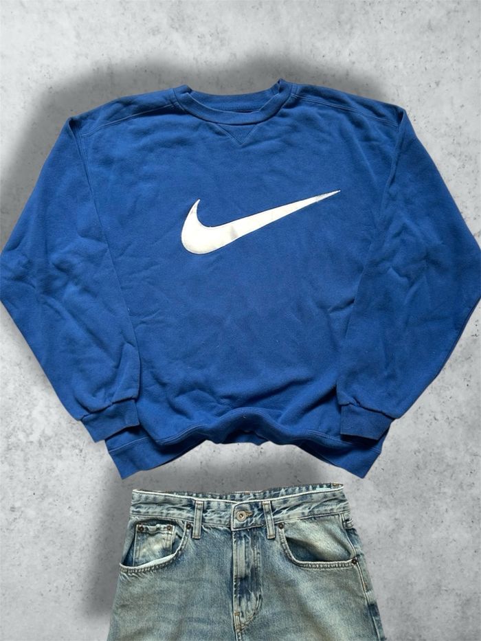 Sweat Crewneck Nike Bleu - Logo XXL Brodé / Coupe Oversize - Taille M - photo numéro 7