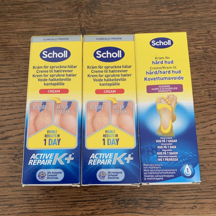 Scholl : 3 tubes de crème pour les pieds (voir détails)