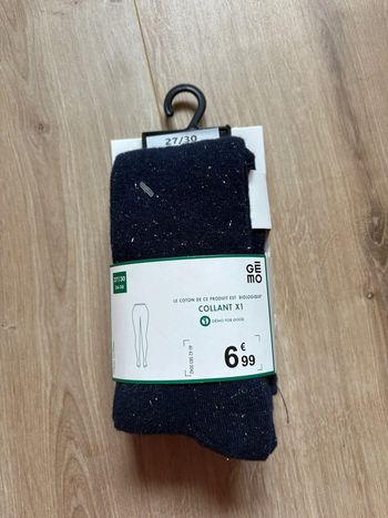 Collant Gemo bleu et argenté fille 27/30