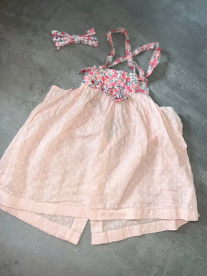 Ensemble plumetis 12 18 mois robe pince légère été liberty Wiltshire mois de senteur Lola palacios - photo numéro 5