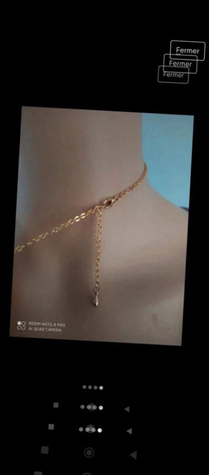 Collier pendentif rond  doré  rose - photo numéro 3