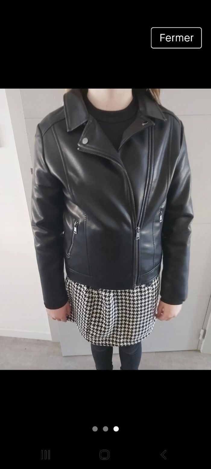 Veste simili cuir fille - photo numéro 3