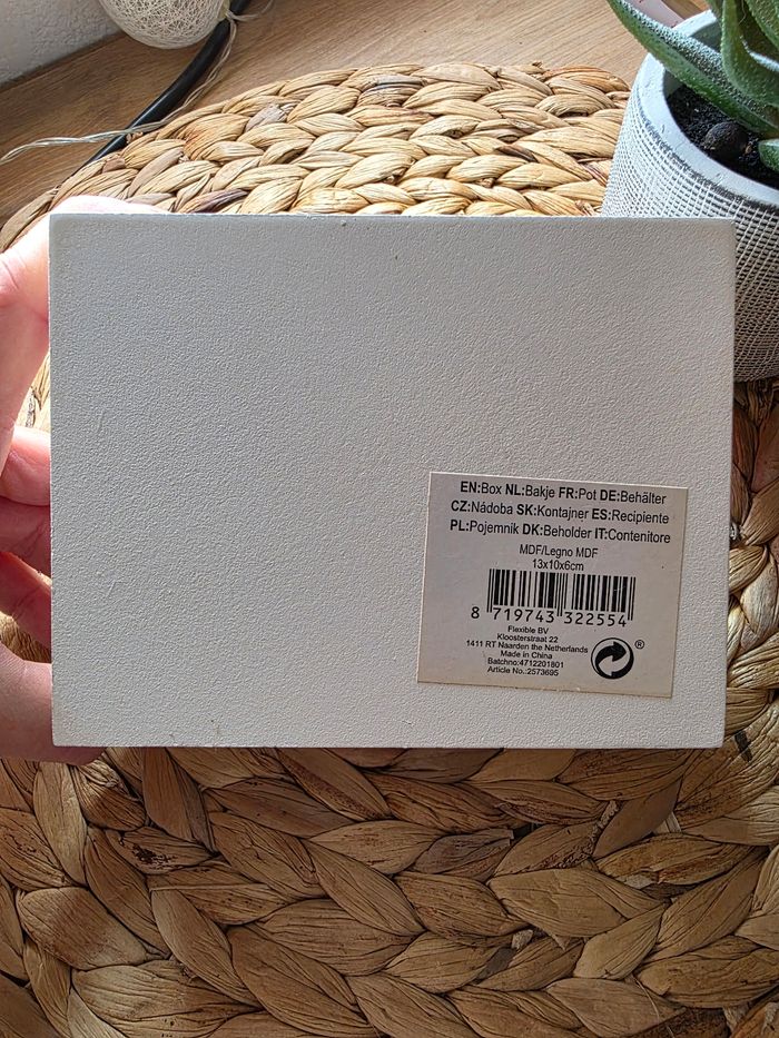 Petite boite en bois blanche et grise - photo numéro 6