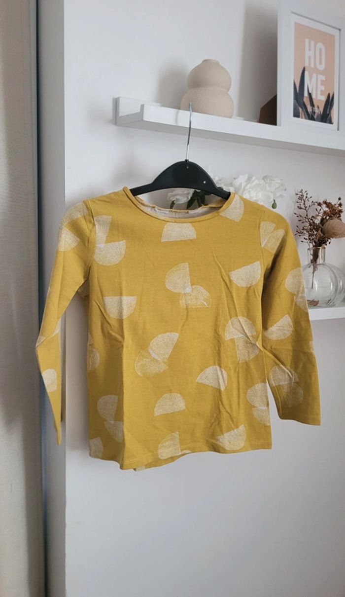 Haut manches longues jaune moutarde h&m 4 ans neuf