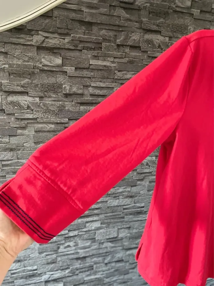 🛑Sublime chemise rouge col original – Taille 42/44 – Parfaite pour l’été TBE 🛑 - photo numéro 7