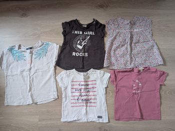 Lot tee-shirt fille - 12 mois