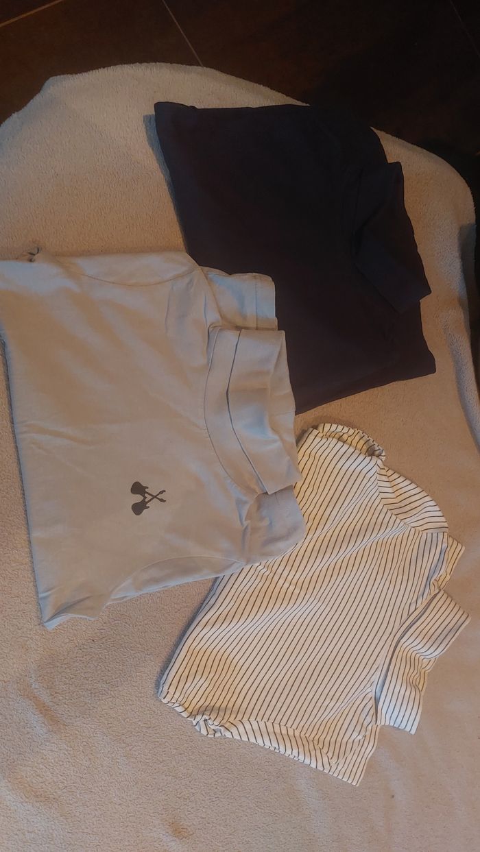 Lot 3 pulls col roulé  vertbeaudet 10 ans