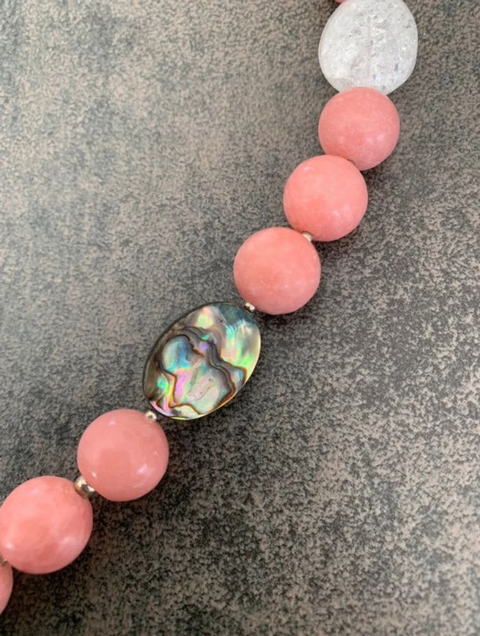 Collier perles d’eau et ormeaux - photo numéro 3