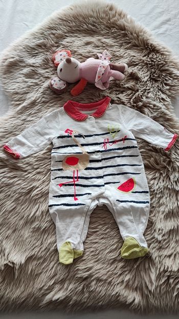 Pyjama blanc flamant orchestra 1 mois