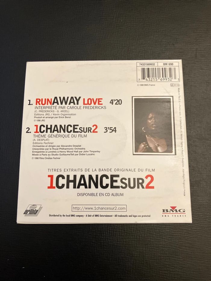 CD. 2 Titres. Run Away Love. Carole Fredericks. - photo numéro 2