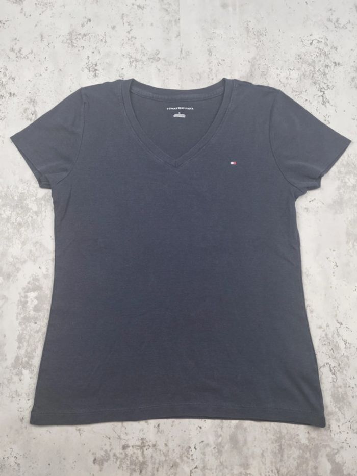 T-shirt col V Tommy Hilfiger bleu marine – Taille M Femme - photo numéro 3