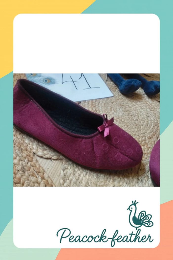 Chaussons pantoufles 41 Bordeaux femme - photo numéro 3