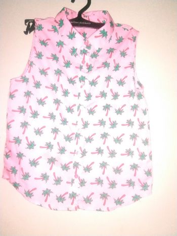 Chemise manche fine rose imprimé