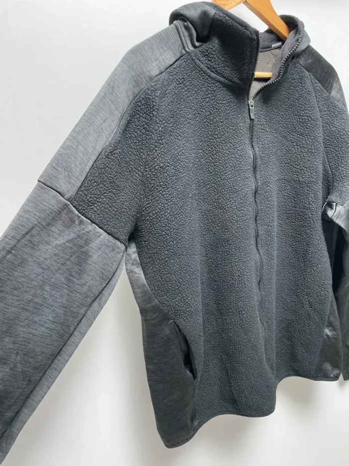 Russell Men's Active Faux Sherpa Hooded Full Zip Vintage Jacket Size L - photo numéro 2