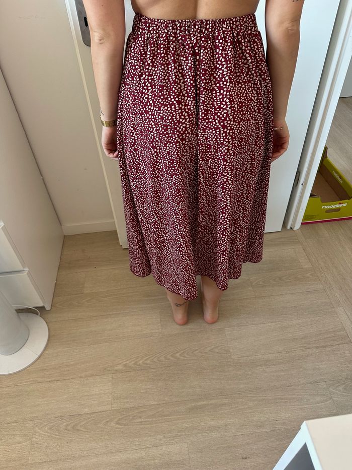 JUPE Longue Bordeaux Imprimé. - photo numéro 2