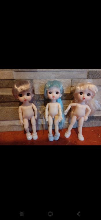 Lot de 3 minis poupées